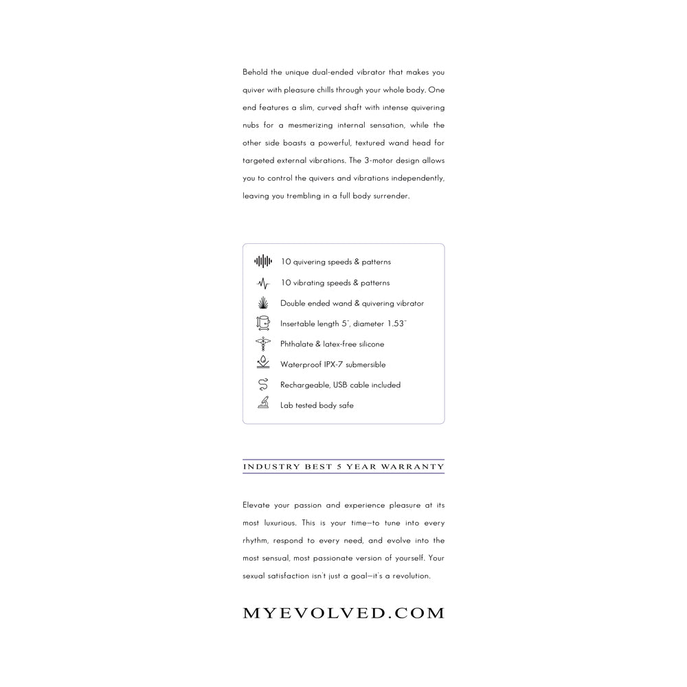 Evolved Shiver Silicone Rechargeable Purple