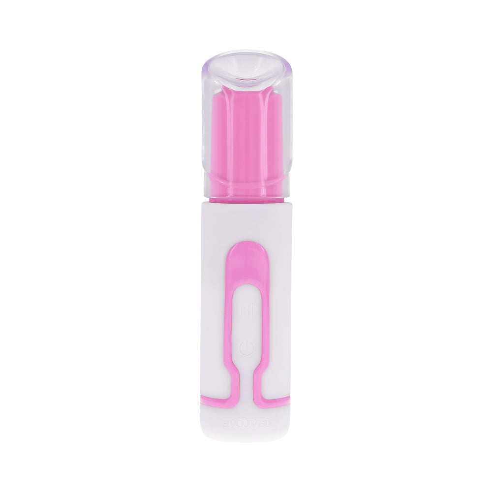 Evolved Pucker Up Silicone Rechargeable Pink/White Pearl