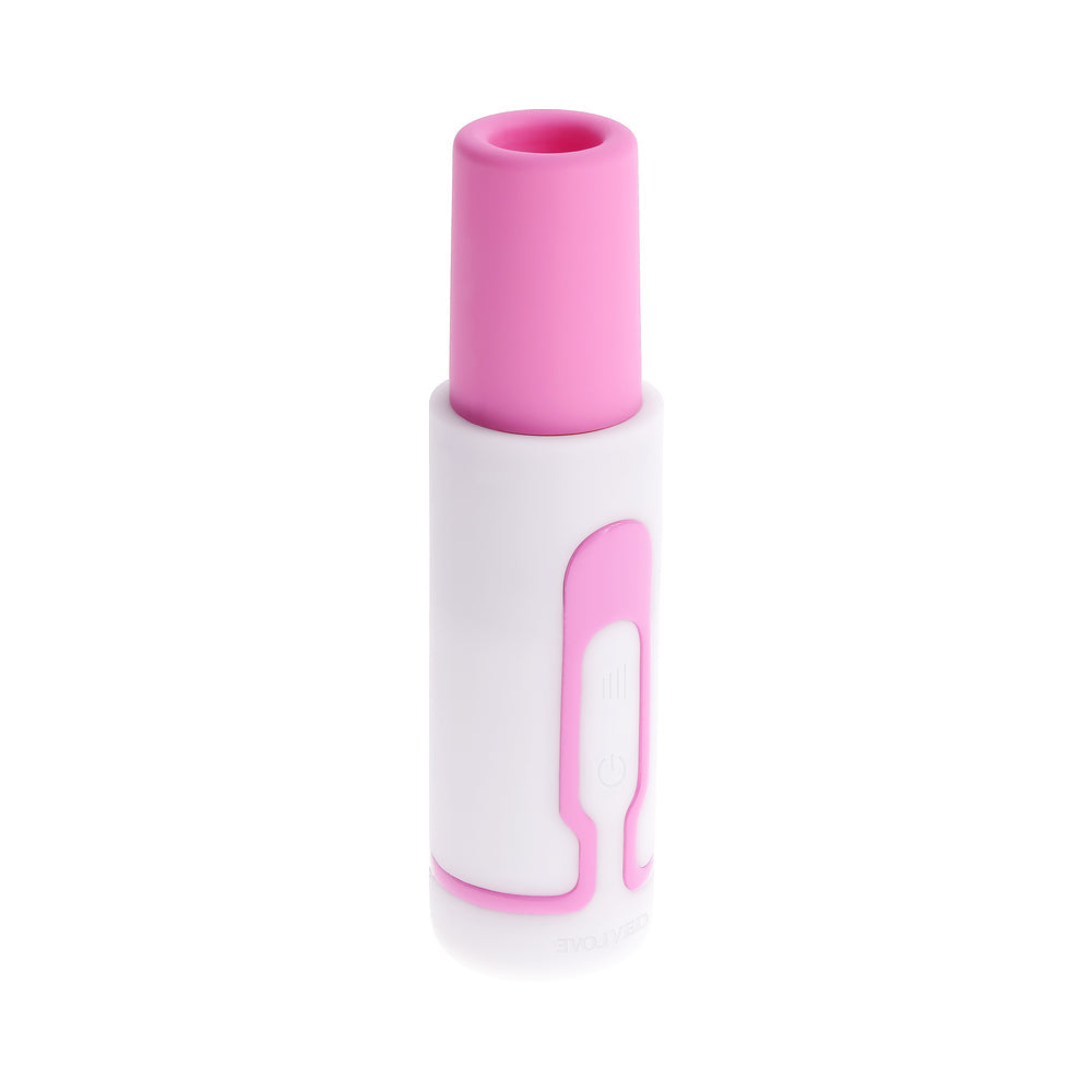 Evolved Pucker Up Silicone Rechargeable Pink/White Pearl