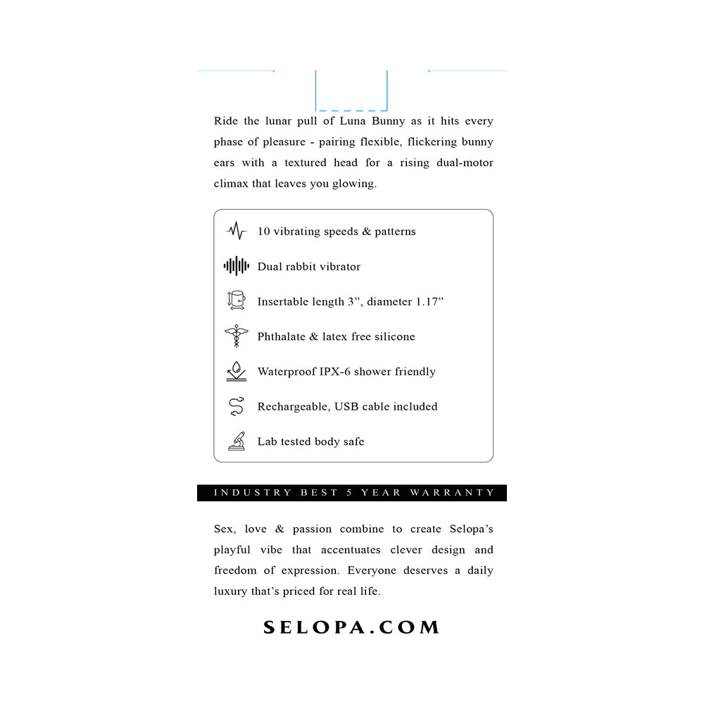 Selopa Luna Bunny Silicone Rechargeable Pink