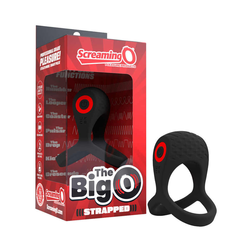 Screaming O Big O Pro Strapped Vibrating Ring Black