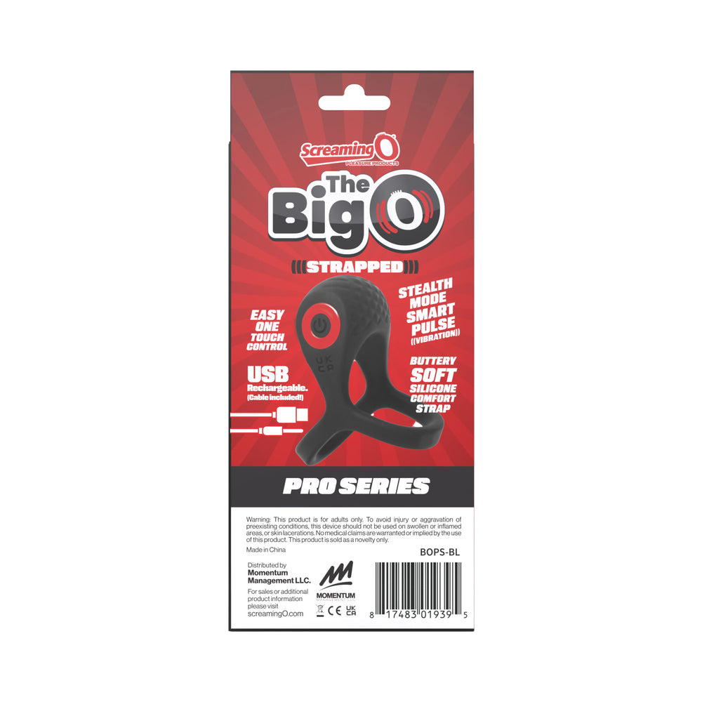 Screaming O Big O Pro Strapped Vibrating Ring Black