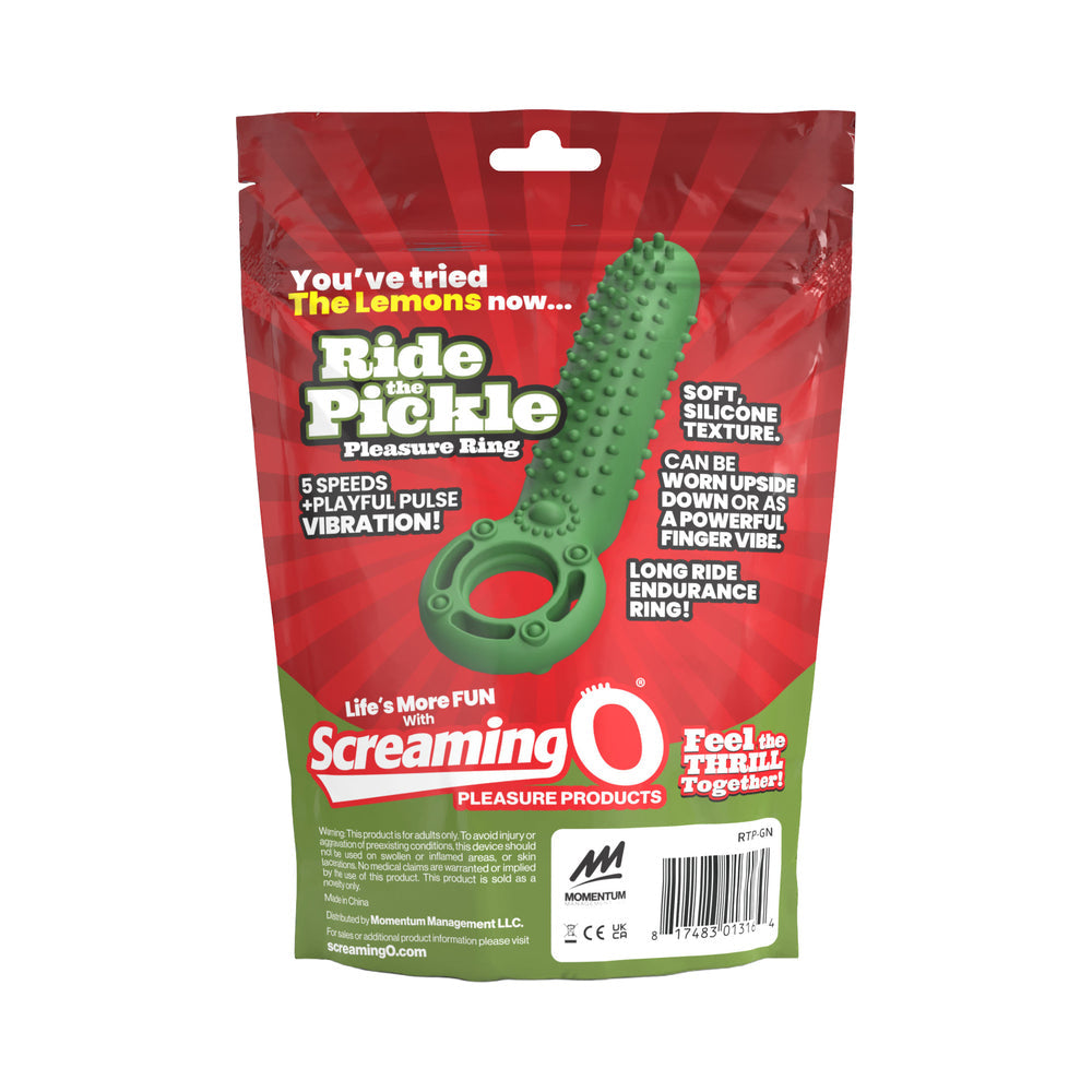 Screaming O Ride the Pickle Pleasure Ring Green