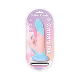 Cotton Candy Cotton Tail Dildo with Rabbit Stimulator Gradient Color