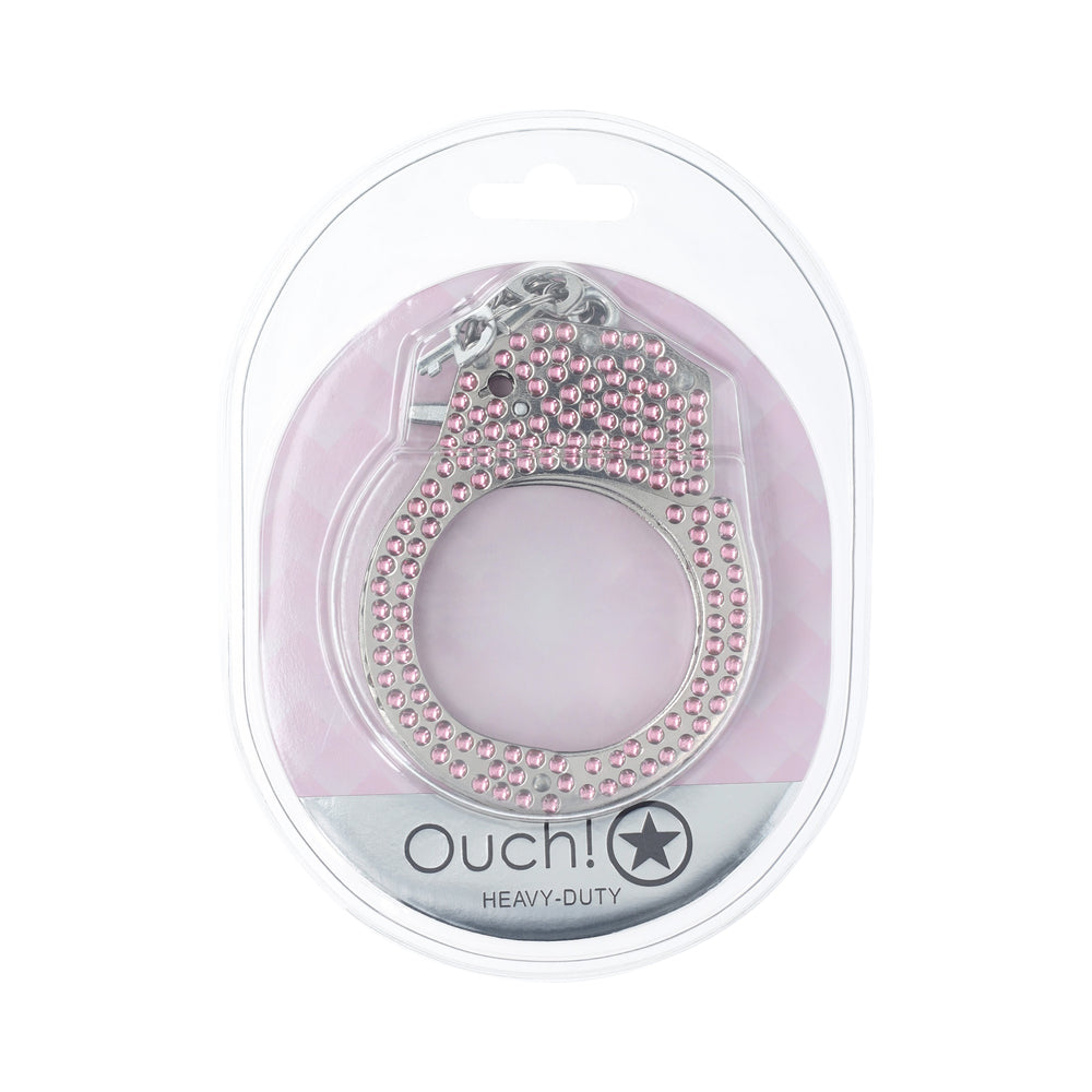 Ouch! Heavy-Duty Diamond Handcuffs Pink