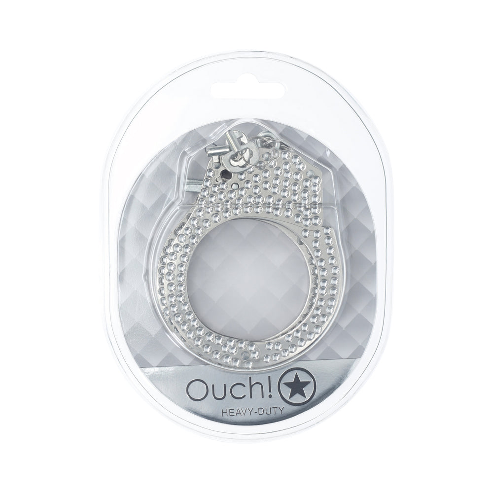 Ouch! Heavy-Duty Diamond Handcuffs Silver