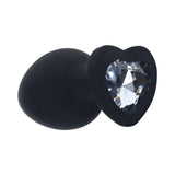 Ouch! Large Heart Diamond Butt Plug 6 Jewels Black