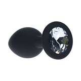 Ouch! Small Round Diamond Butt Plug 6 Jewels Black