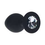 Ouch! Medium Round Diamond Butt Plug 6 Jewels Black