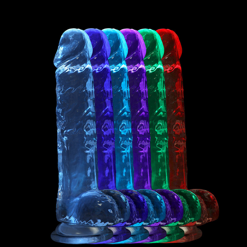 Realrock Crystal Clear LED Touch Dong 6 in. Translucent