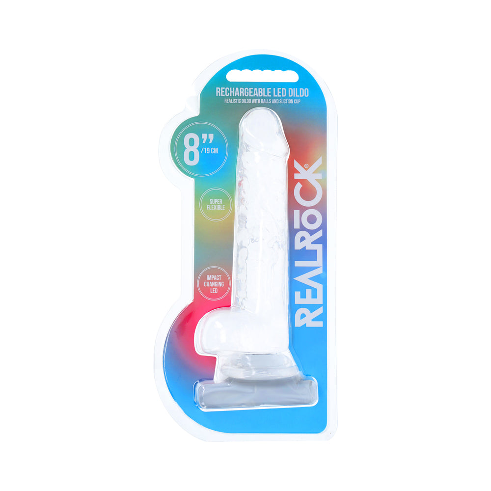 Realrock Crystal Clear LED Touch Dong 8 in. Translucent