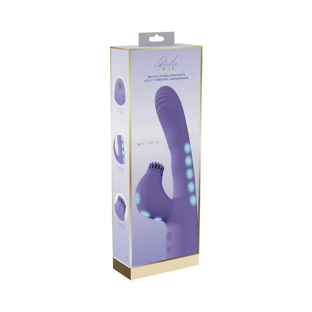 VIVE Andria LED G-Spot Vibrating and Tap Clit Stimulator Lavender