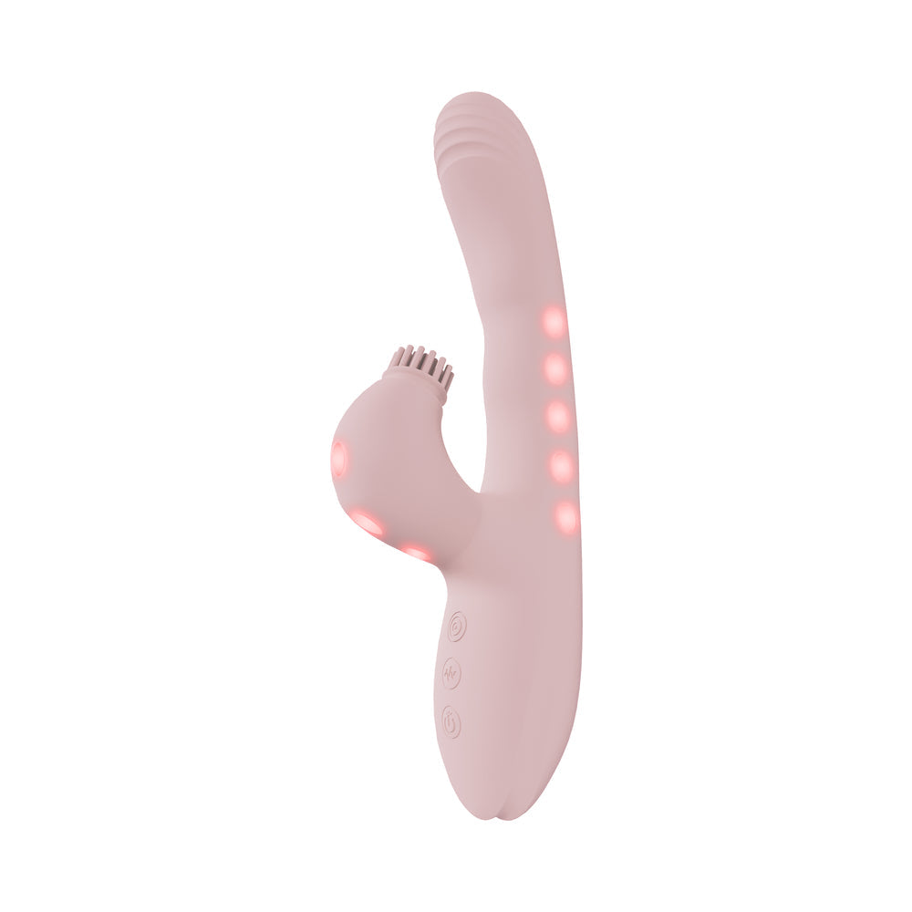 VIVE Andria LED G-Spot Vibrating and Tap Clit Stimulator Pink