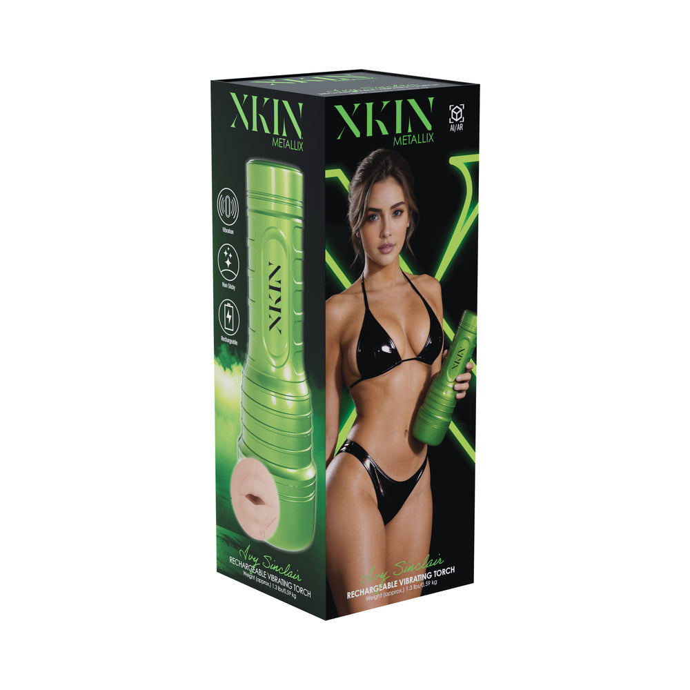 XKIN Ivy Sinclair Mouth Torch Vibrating Masturbator Metallic Green