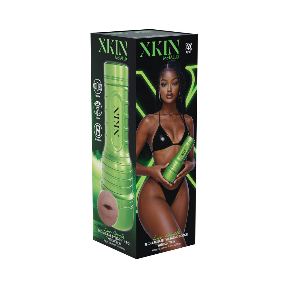 XKIN Lyv Royale Mouth Vibrating + Suction Torch Masturbator Metallic Green