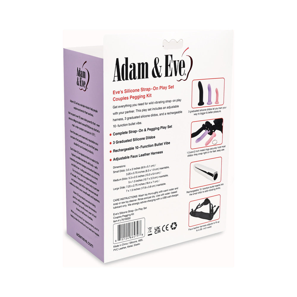 Adam & Eve Eve''s Silicone Strap On Play 5-Piece Set