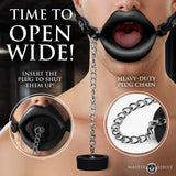 Master Series Plugged Silicone Feeding Gag Black