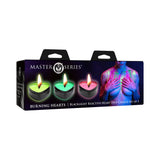 Master Series UV Blacklight Reactive Heart Drip Candle 3-Piece Set