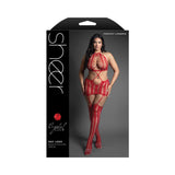 Fantasy Lingerie Sheer Crystal Club Say Less Cut-Out Halter Bodystocking Dress Queen Size