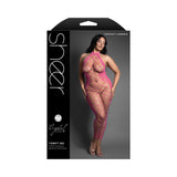 Fantasy Lingerie Sheer Crystal Club Tempt Me Footless Open Crotch Halter Bodystocking Queen Size