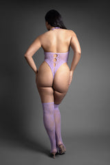 Fantasy Lingerie Sheer Crystal Club Soft Focus Teddy Bodystocking Queen Size