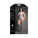 Fantasy Lingerie Sheer Crystal Club In Control Footless Open Back Bodystocking Queen Size