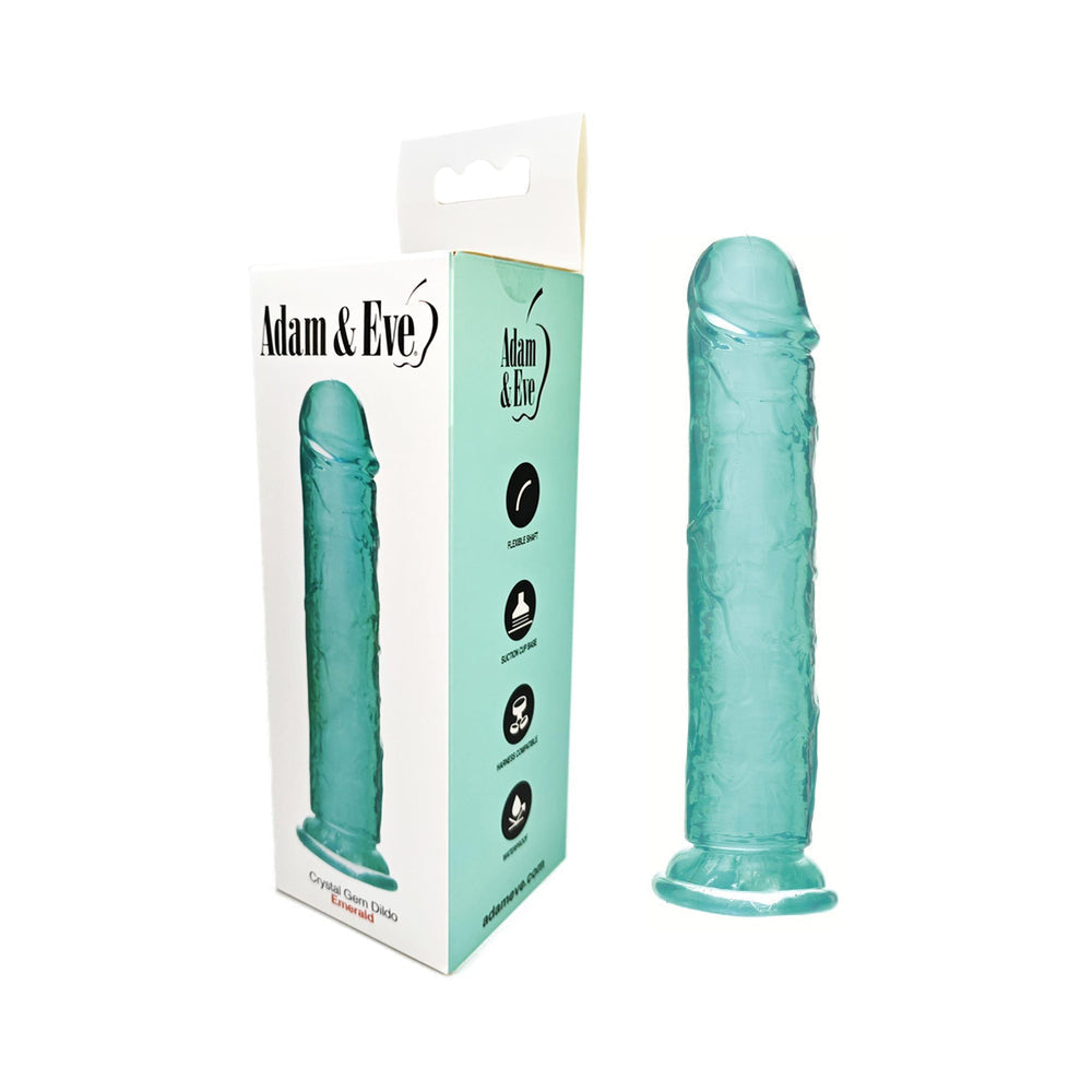 Adam & Eve Crystal Gem 7 in. Dildo Emerald