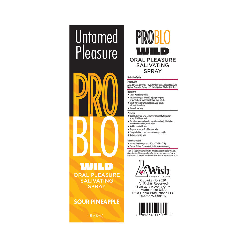 ProBlo Wild Mouthwatering Salivating Spray Sour Pineapple 1 oz.