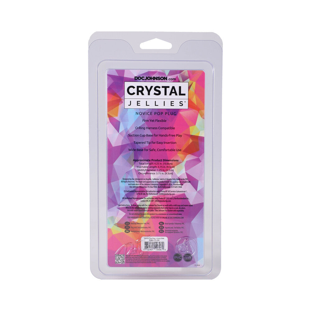 Crystal Jellies Novice Pop Plug 4 in. Pink
