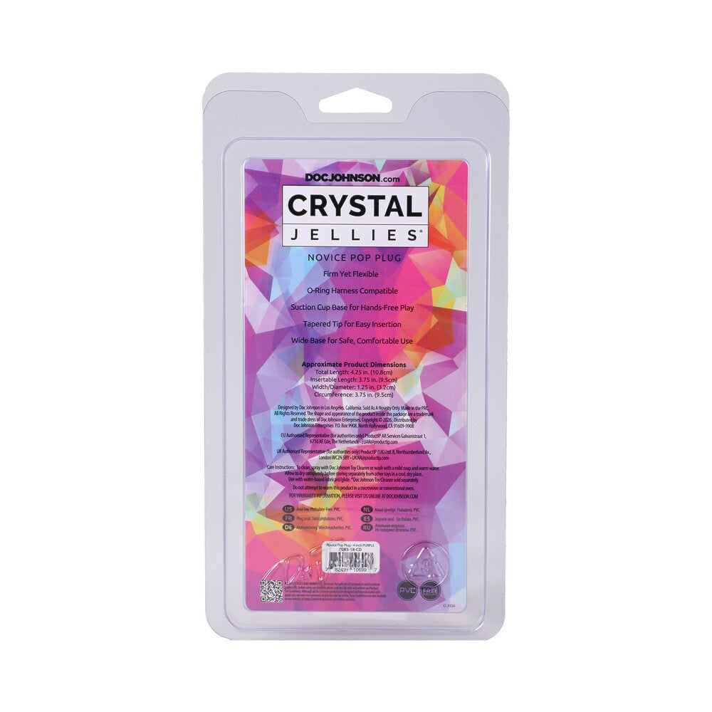 Crystal Jellies Novice Pop Plug 4 in. Purple