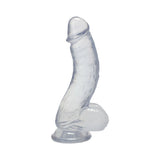 Crystal Jellies Curved Realistic Cock with Balls 7 in. Clear