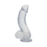Crystal Jellies Curved Realistic Cock with Balls 7 in. Clear