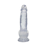 Crystal Jellies Curved Realistic Cock with Balls 7 in. Clear