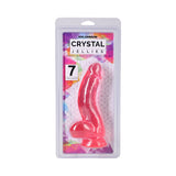 Crystal Jellies Curved Realistic Cock with Balls 7 in. Pink