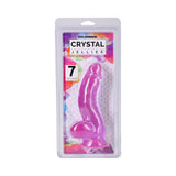 Crystal Jellies Curved Realistic Cock with Balls 7 in. Purple