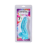Crystal Jellies Curved Realistic Cock with Balls 7 in. Teal