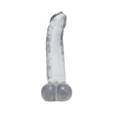 Crystal Jellies Curved Realistic Cock with Balls 8 in. Clear