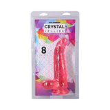 Crystal Jellies Curved Realistic Cock with Balls 8 in. Pink