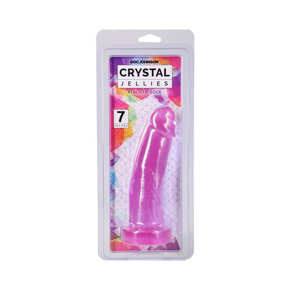 Crystal Jellies Realistic Cock 7 in. Purple