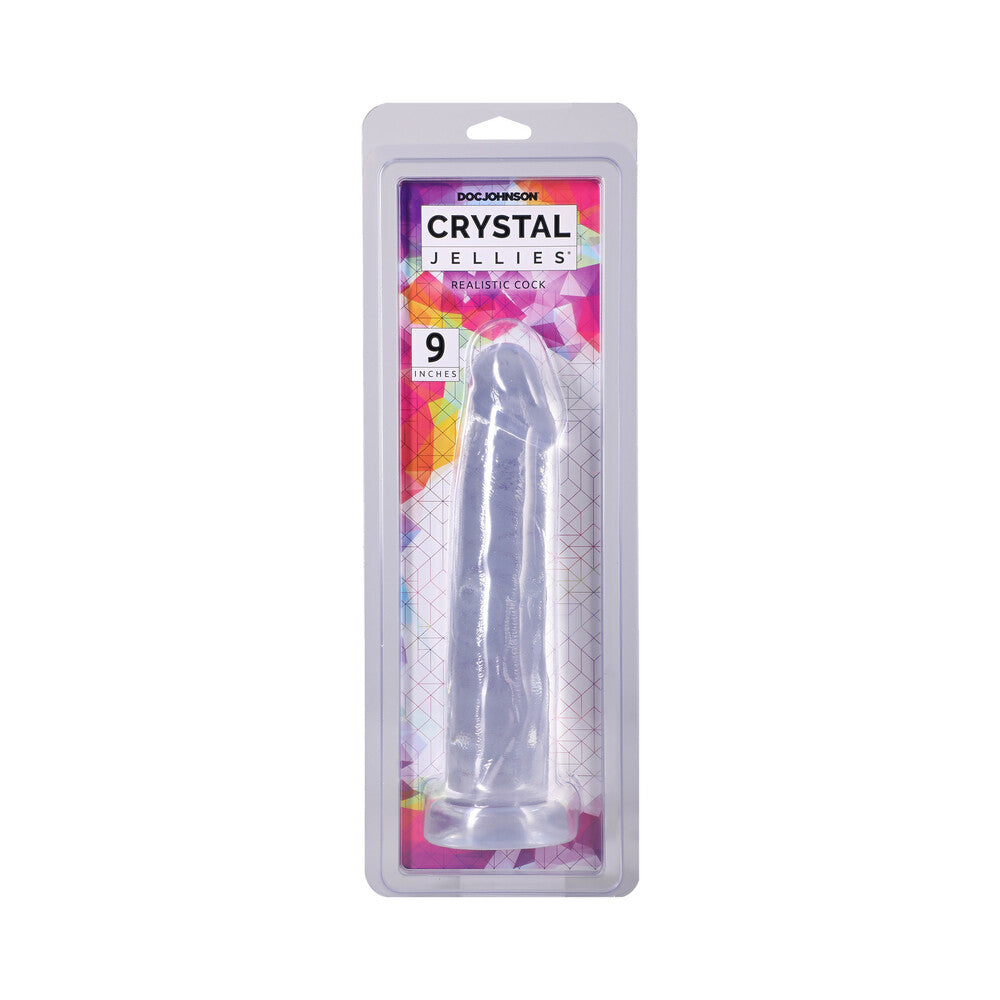 Crystal Jellies Realistic Cock 9 in. Clear