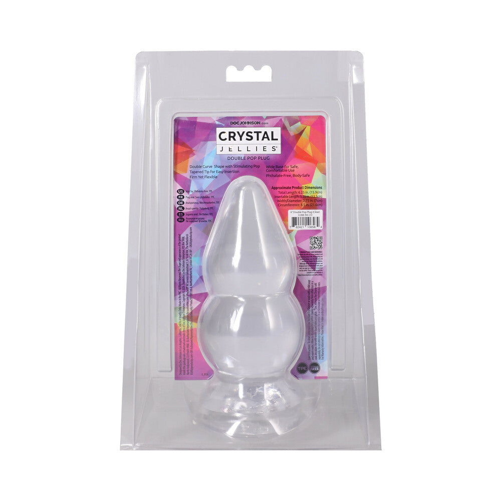 Crystal Jellies Double Pop Plug 6 in. Clear
