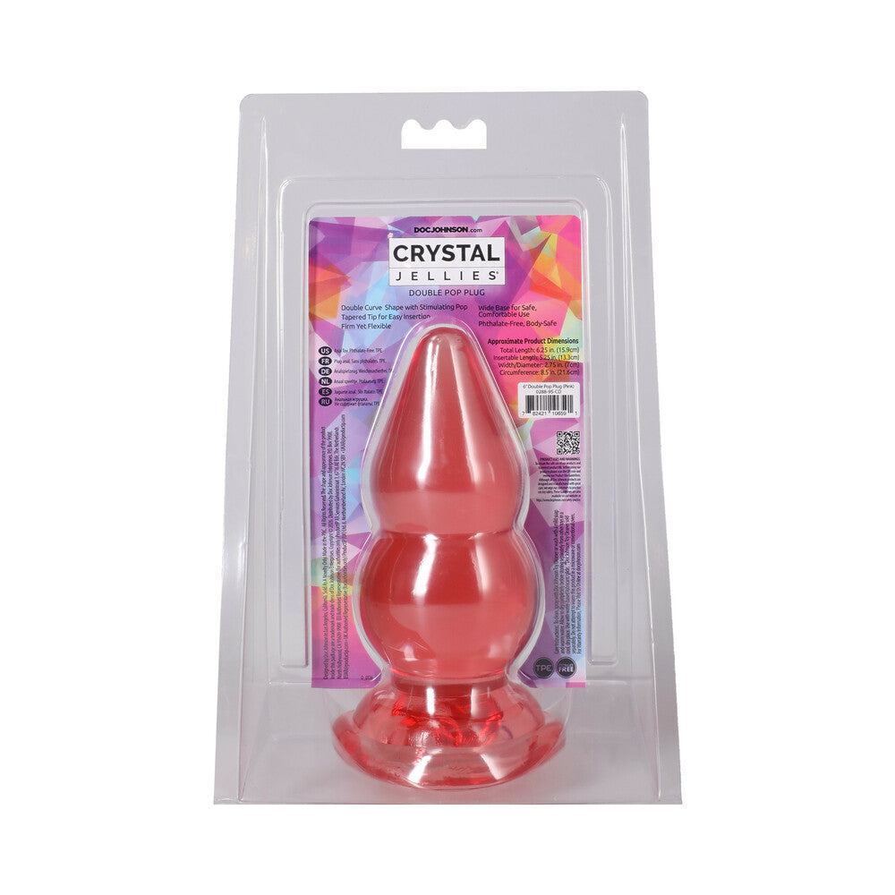 Crystal Jellies Double Pop Plug 6 in. Pink