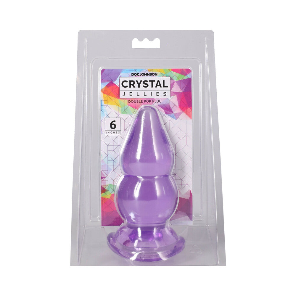 Crystal Jellies Double Pop Plug 6 in. Purple