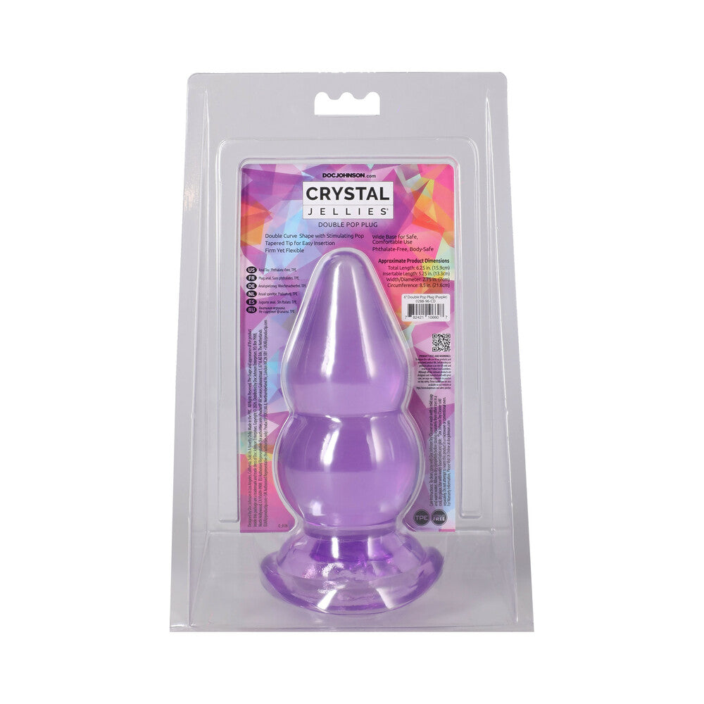 Crystal Jellies Double Pop Plug 6 in. Purple