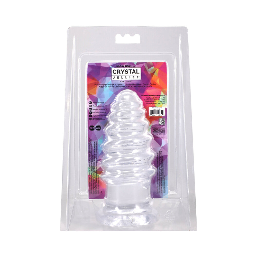 Crystal Jellies Anal Twist 7 in. Clear
