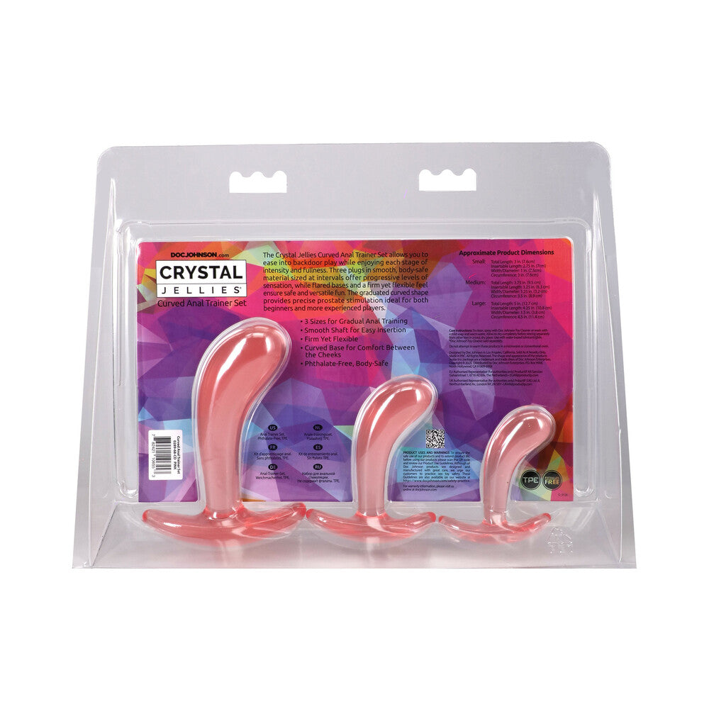 Crystal Jellies Curved Anal Trainer Set Pink