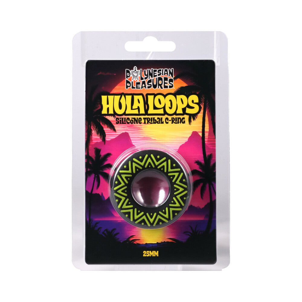 Polynesian Pleasures Hula Loops Silicone Tribal C-Ring 25mm Yellow/Black