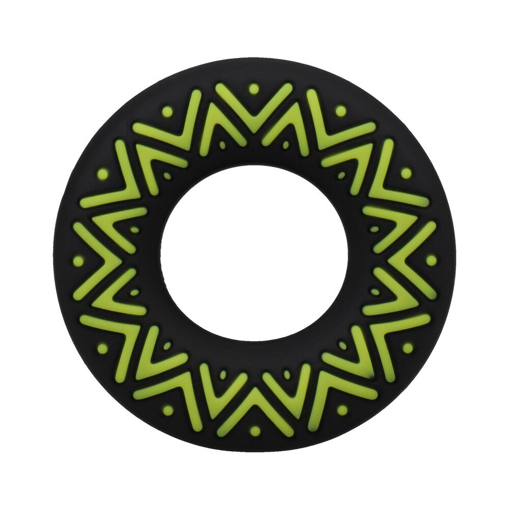 Polynesian Pleasures Hula Loops Silicone Tribal C-Ring 25mm Yellow/Black