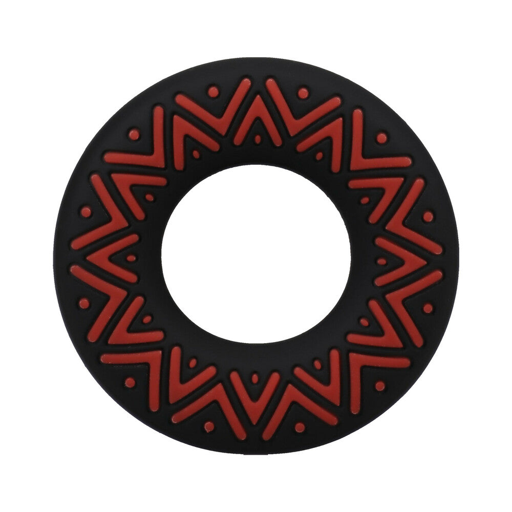 Polynesian Pleasures Hula Loops Silicone Tribal C-Ring 25mm Red/Black
