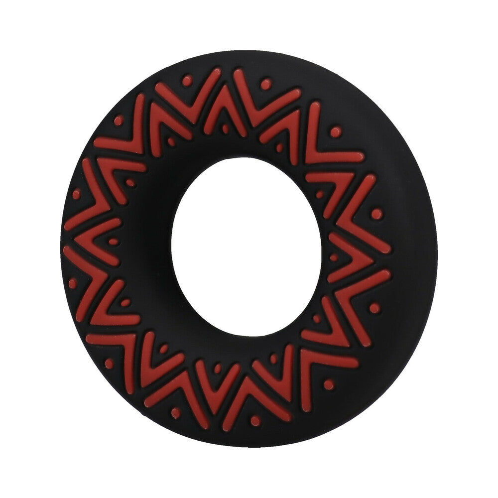 Polynesian Pleasures Hula Loops Silicone Tribal C-Ring 25mm Red/Black